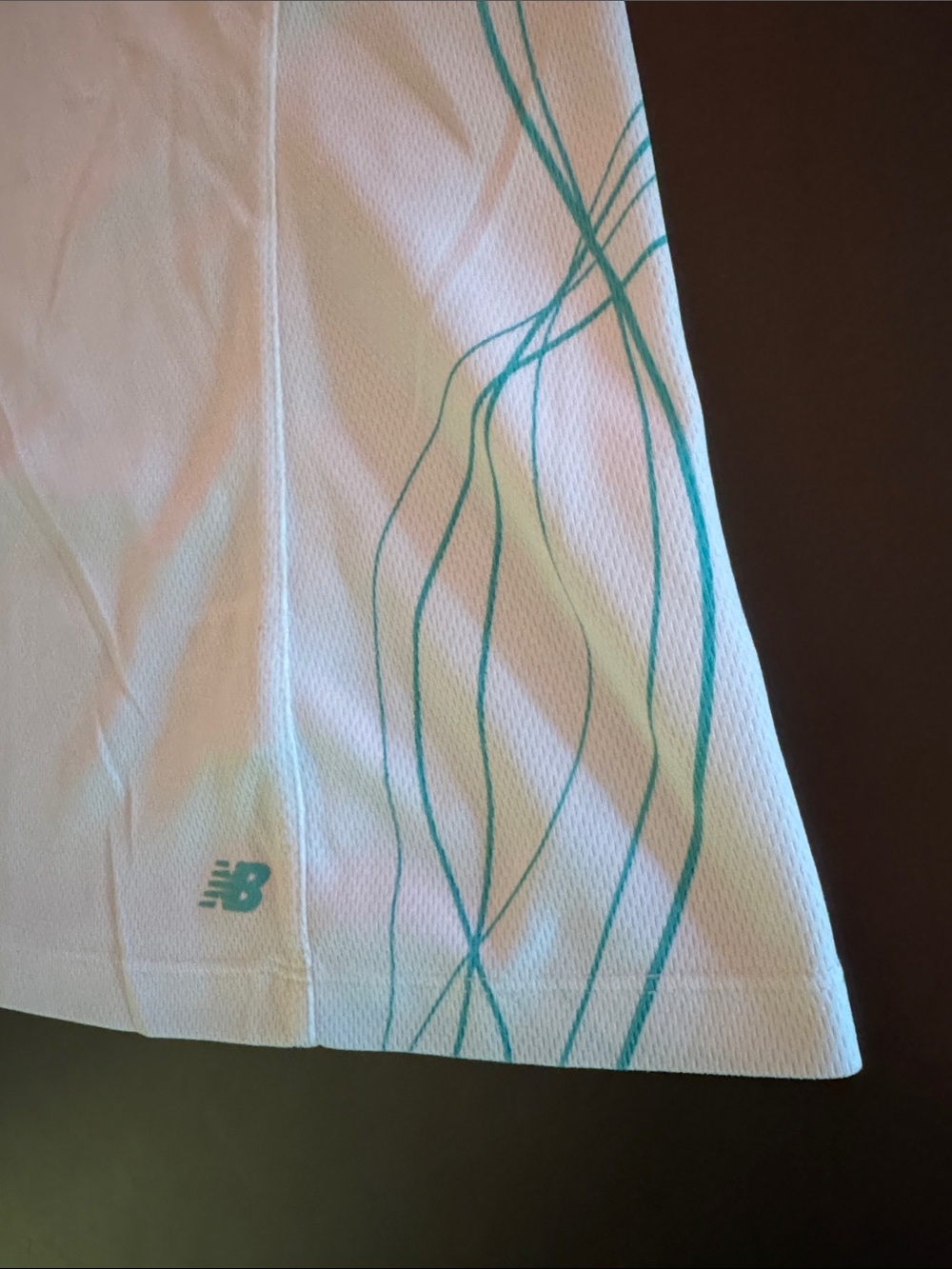 New Balance White Tank with Teal Wave Accents - Picture 2 of 5